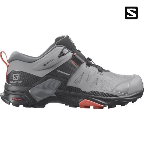 Grey / Black Salomon X Ultra 4 GTX Women's Hiking Shoes | IE JA6304